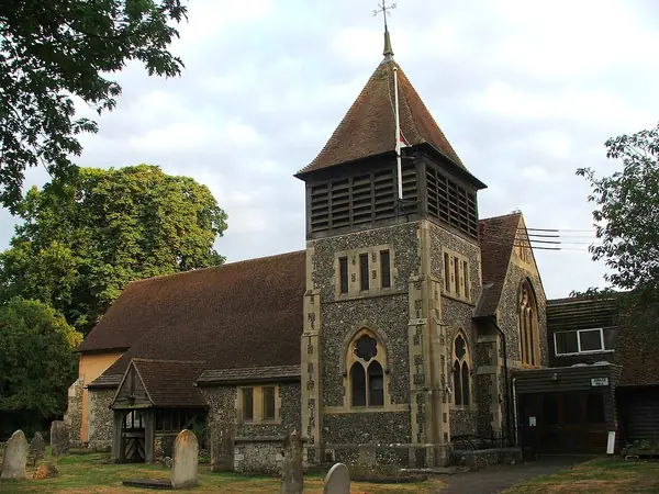 St Mary Magdalene Church, Longfield, with its timber-clad belfry above the nave